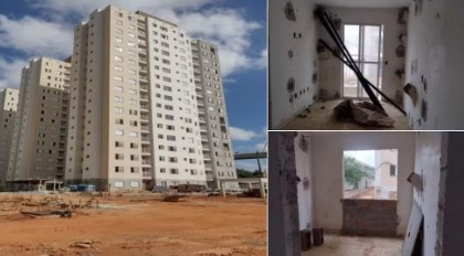Obra de conjunto habitacional em São Mateus fica parada há mais de um ano e gera custo de R$ 3,4 milhões em auxílio aluguel