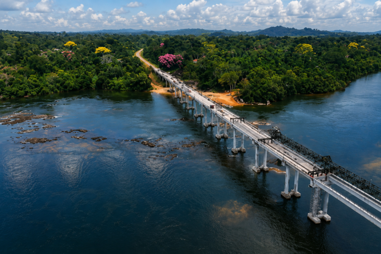 Ponte sobre o Rio Juruena chega a 66% de execução
