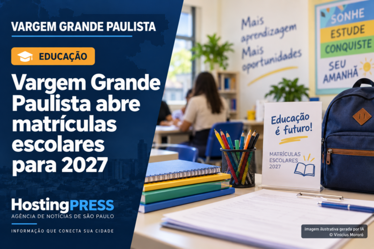 Vargem Grande Paulista abre matrículas para o ano letivo de 2027 na rede municipal