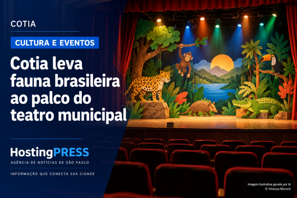 Espetáculo sobre fauna brasileira leva 800 alunos ao Teatro Municipal de Cotia